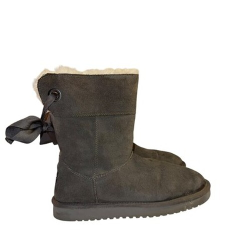 Koolaburra by Ugg Women's Sz 8 Gray Grey Suede Boots Lined Comfort - Picture 4 of 7